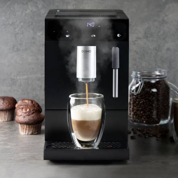 Machine a Cafe  a expresso automatique avec broyeur - DOMO - DO1150K - 1350 W - 19 bar - 125 g café - Noir - Image 5