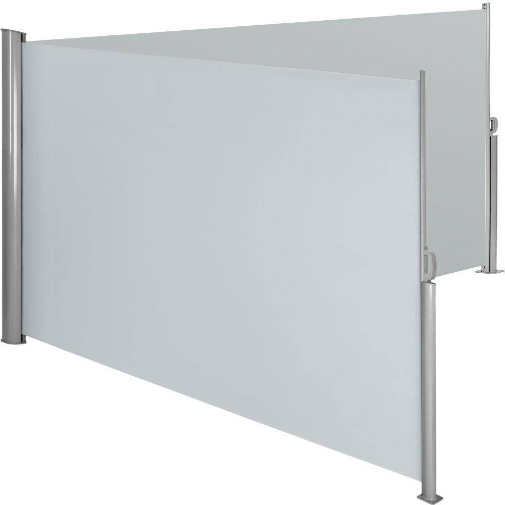 Helloshop26 - Auvent store latéral brise-vue paravent rétractable double gris 160 x 600 cm - Image 1