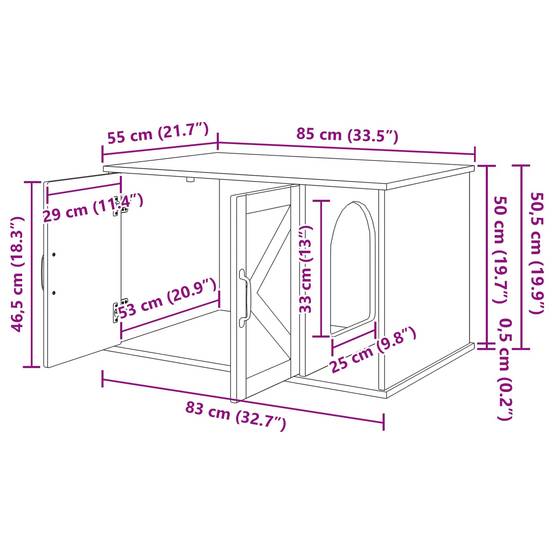 ComfortXL - Maison Chat Noir Bois Ingénierie Niche Design Sobre 85x55cm - ComfortXL Outdoor Living - Image 6