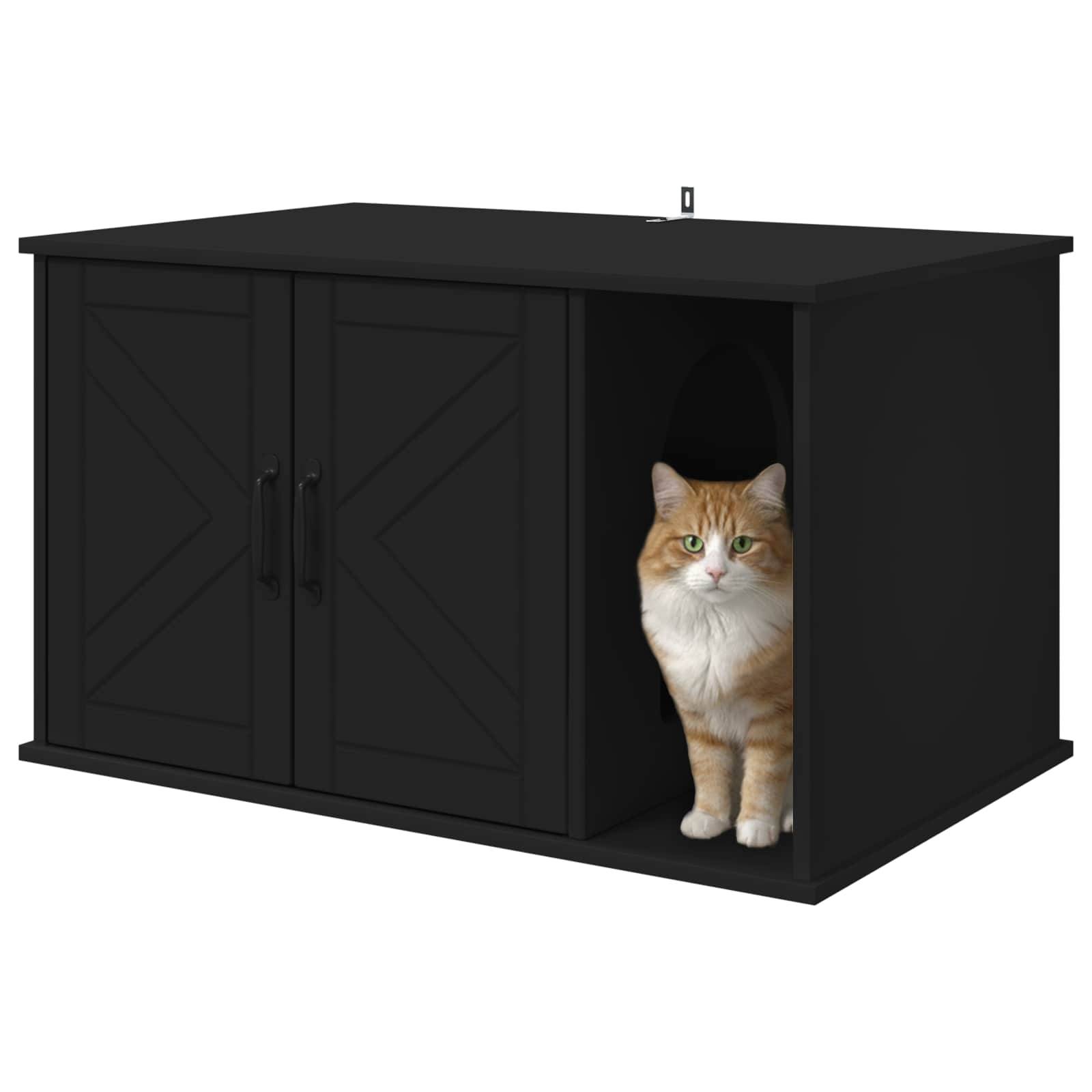 ComfortXL - Maison Chat Noir Bois Ingénierie Niche Design Sobre 85x55cm - ComfortXL Outdoor Living - Image 3