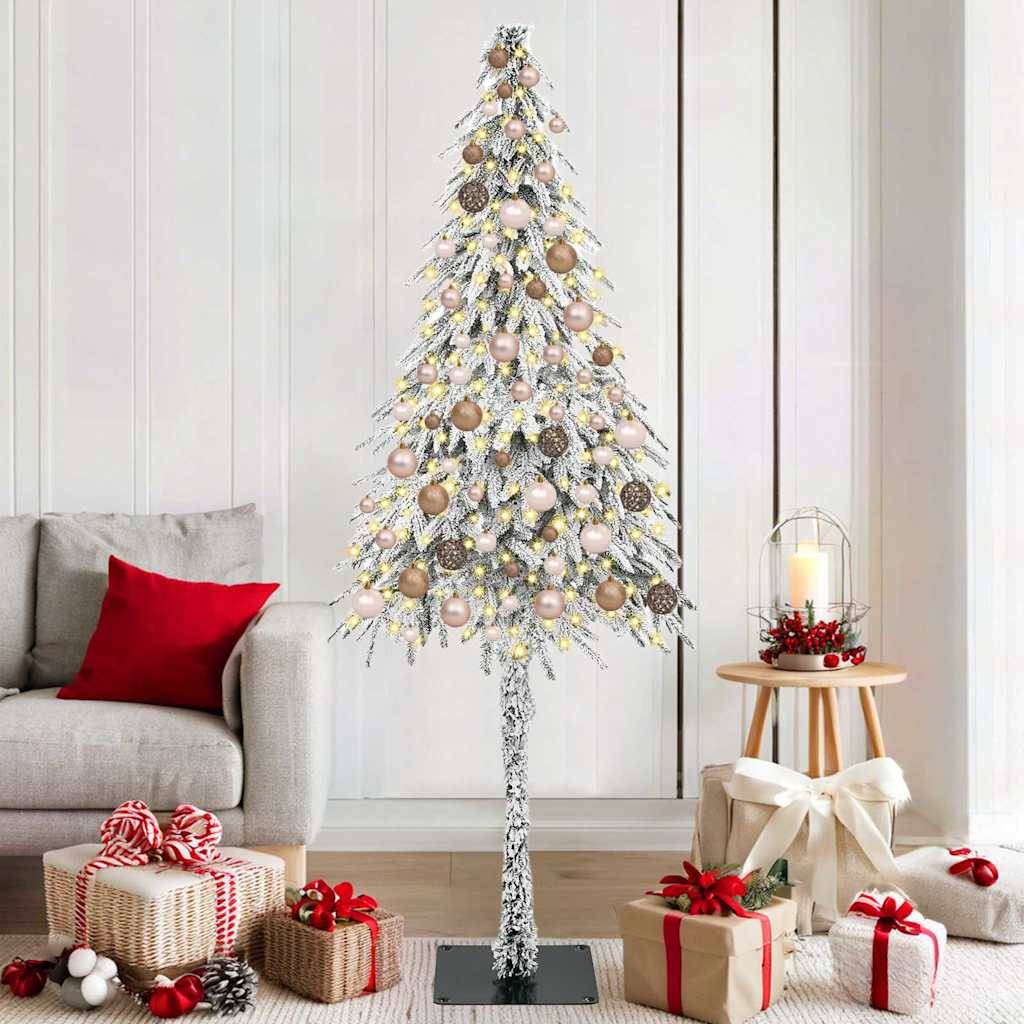 ComfortXL - Sapin Artificiel Aspect Enneigé 180cm, Set Complet avec Guirlande LED et Boules – ComfortXL Outdoor Living - Image 1