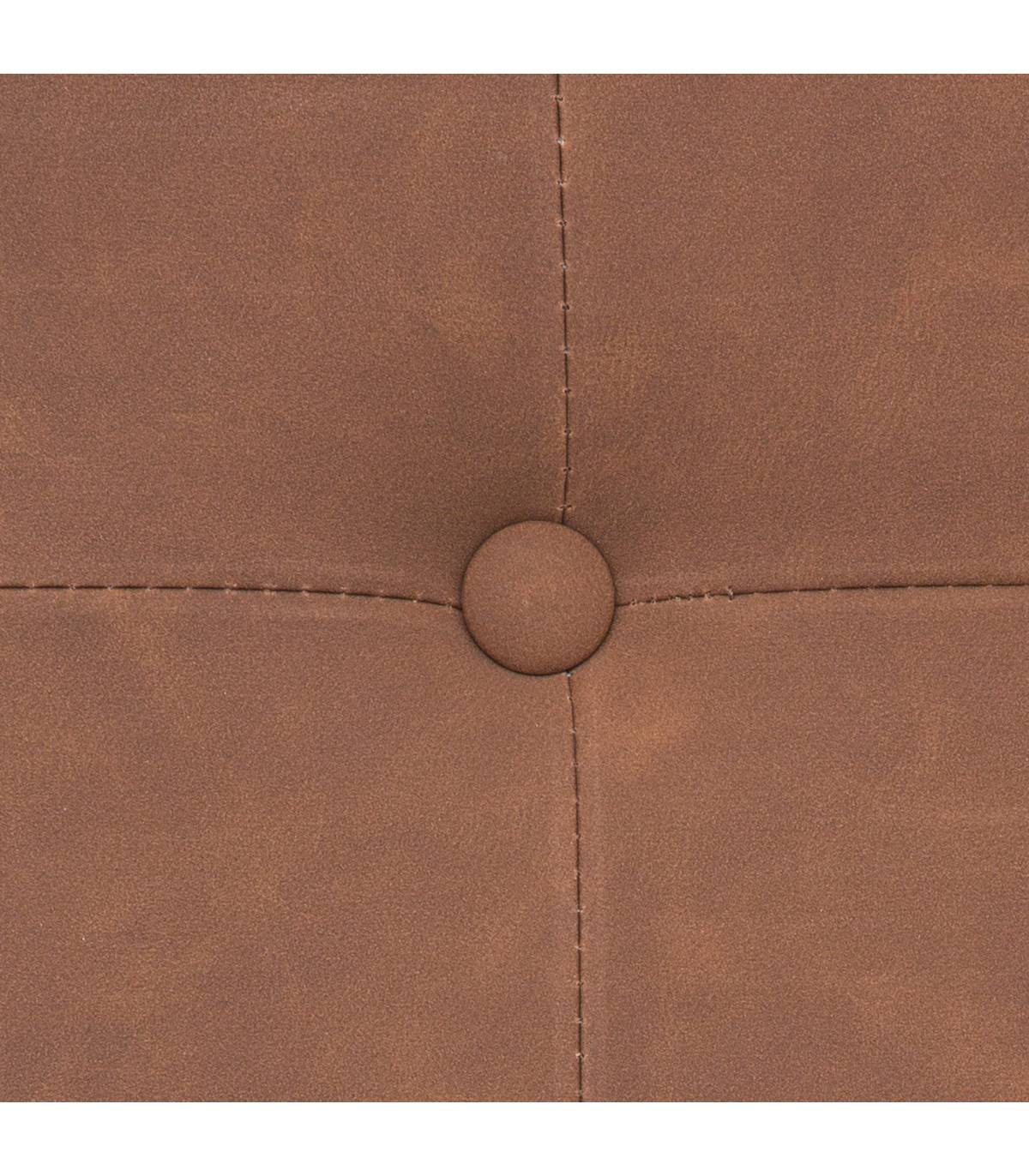 Pouf et Coffre de rangement en bois et revêtement Marron 38 x 38 cm - Image 4