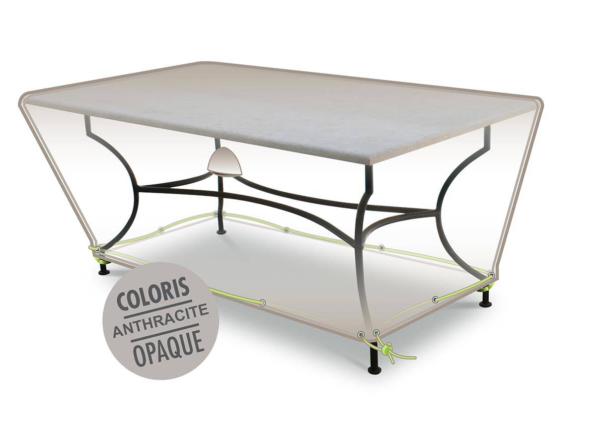 Housse de protection Cover Air pour table de jardin rectangulaire 4-6 personnes - 160 x 90 x 50 cm - Jardiline - Image 1