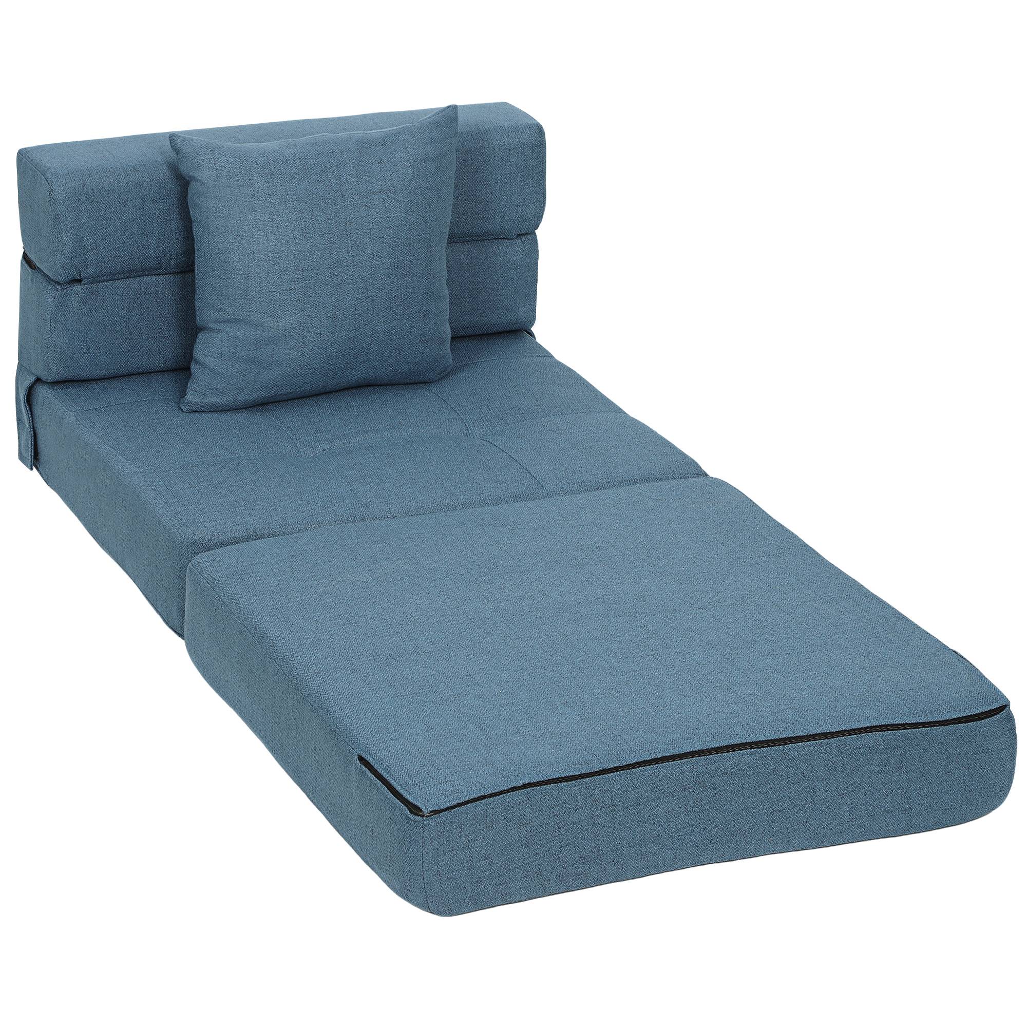 Fauteuil convertible, inclinable, lit d'appoint. Housse amovible, 70 cm x 70 cm x 61 cm, bleu foncé. - Image 2