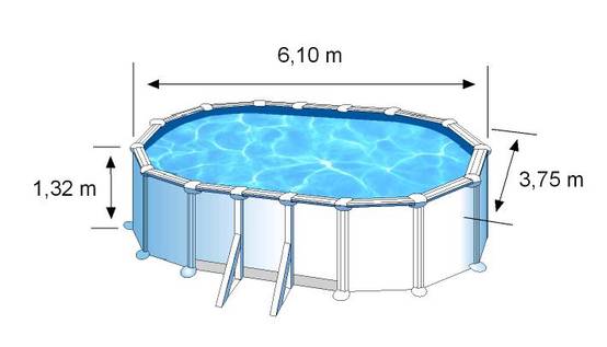 Gre Pools - Piscine ovale acier 6,34m x 3,99m x H: 1,32m - Filtration à sable - Renforts apparents Gre Pools - Image 8