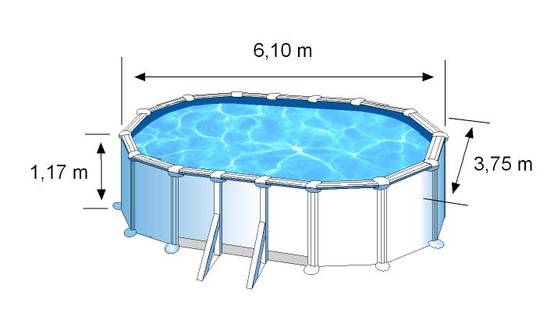 Gre Pools - Piscine ovale acier 6,34m x 3,99m x H: 1,32m - Filtration à sable - Renforts apparents Gre Pools - Image 9