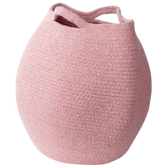 Paniers Rose en Coton 30 cm Ronds Faits Main Rangement Intérieur pour Linge Facile à Entretenir Corbeilles Lot de 2 - Image 4