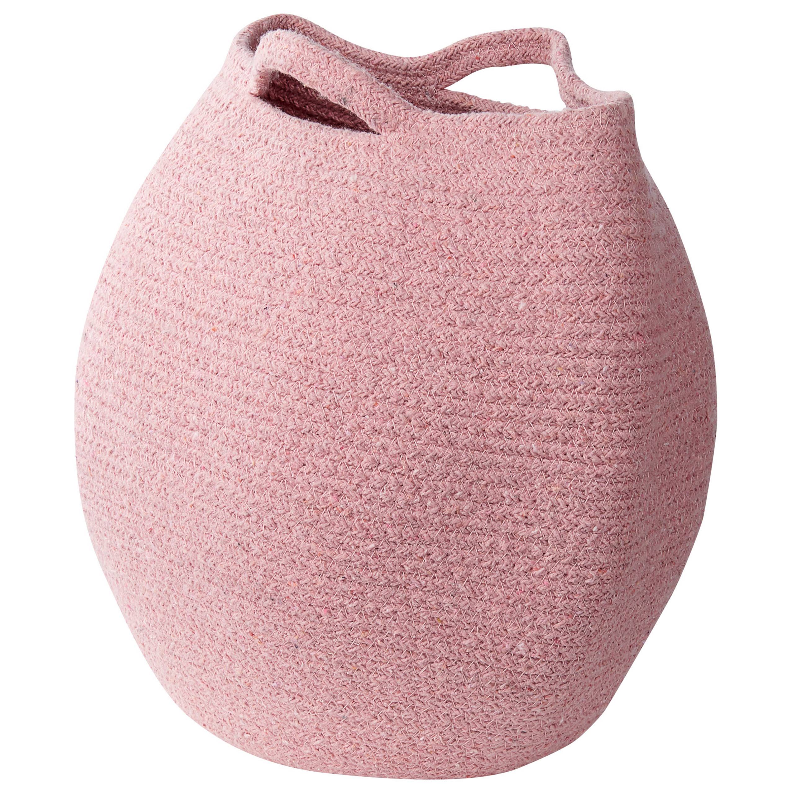 Paniers Rose en Coton 30 cm Ronds Faits Main Rangement Intérieur pour Linge Facile à Entretenir Corbeilles Lot de 2 - Image 4