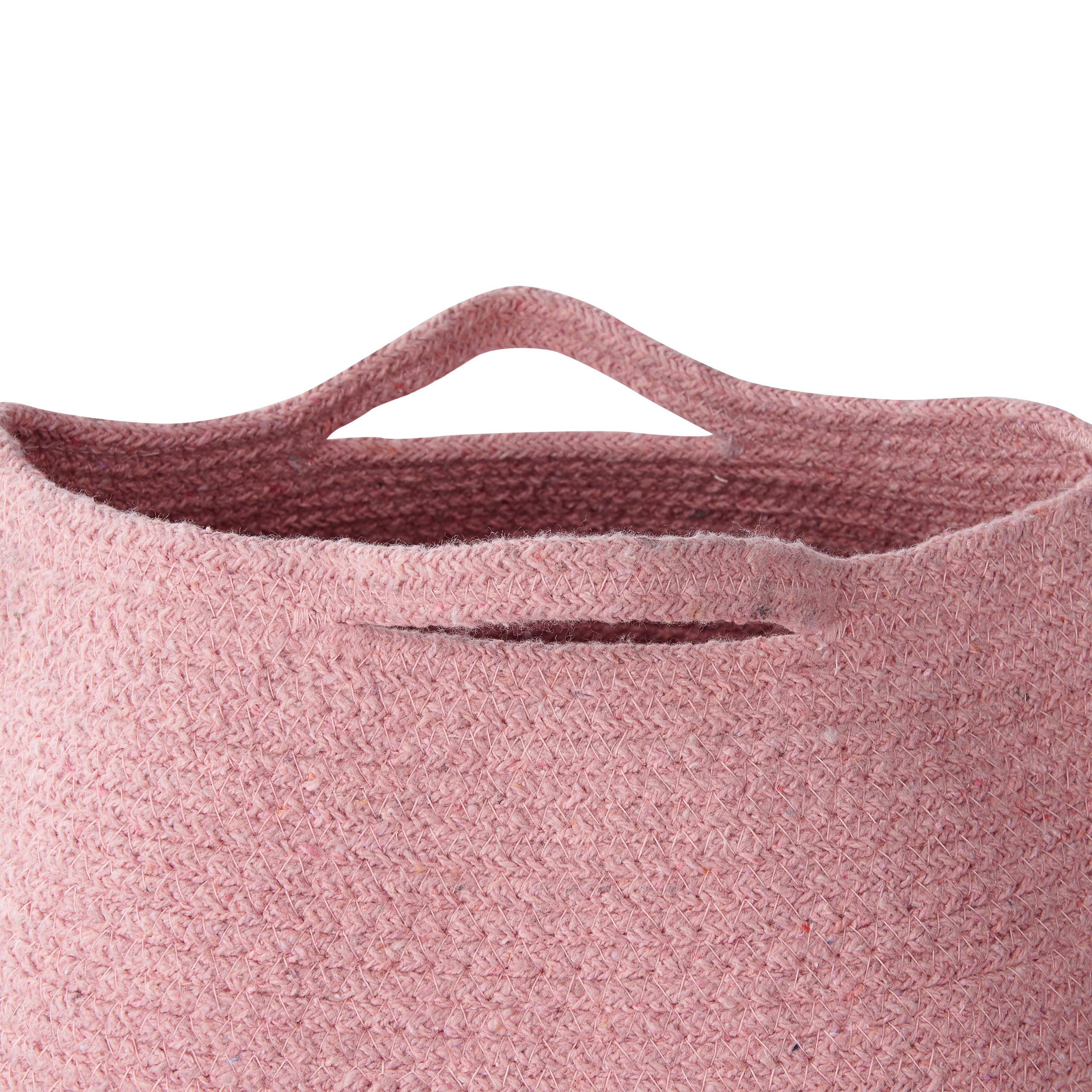 Paniers Rose en Coton 30 cm Ronds Faits Main Rangement Intérieur pour Linge Facile à Entretenir Corbeilles Lot de 2 - Image 5