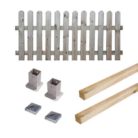 Kit barrière en bois Coquelicot H 60 cm à fixer - Cémonjardin - Image 1