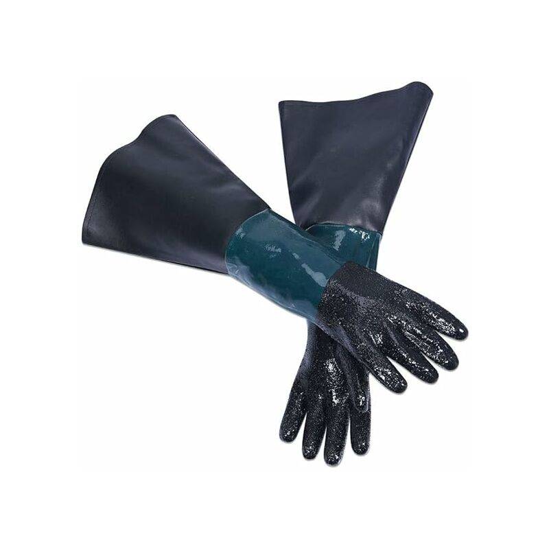 Gants de sablage en caoutchouc Longueur : 60cm abrasif Gants pour salle de sablage Gants de travail pour machine de sablage-Lytech - Image 5