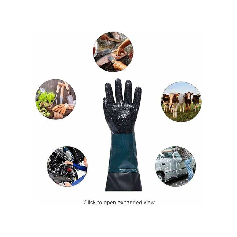 Gants de sablage en caoutchouc Longueur : 60cm abrasif Gants pour salle de sablage Gants de travail pour machine de sablage-Lytech - Image 4