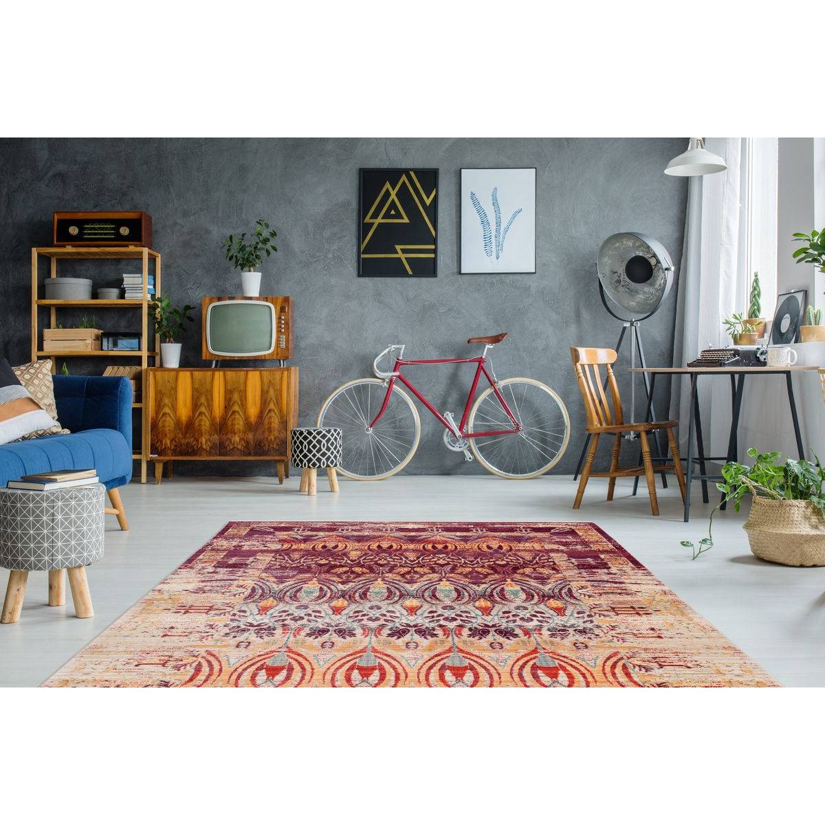 Tapis Vintage à Franges "Baroque IV" Multicolore 120 x 170 cm - Image 2