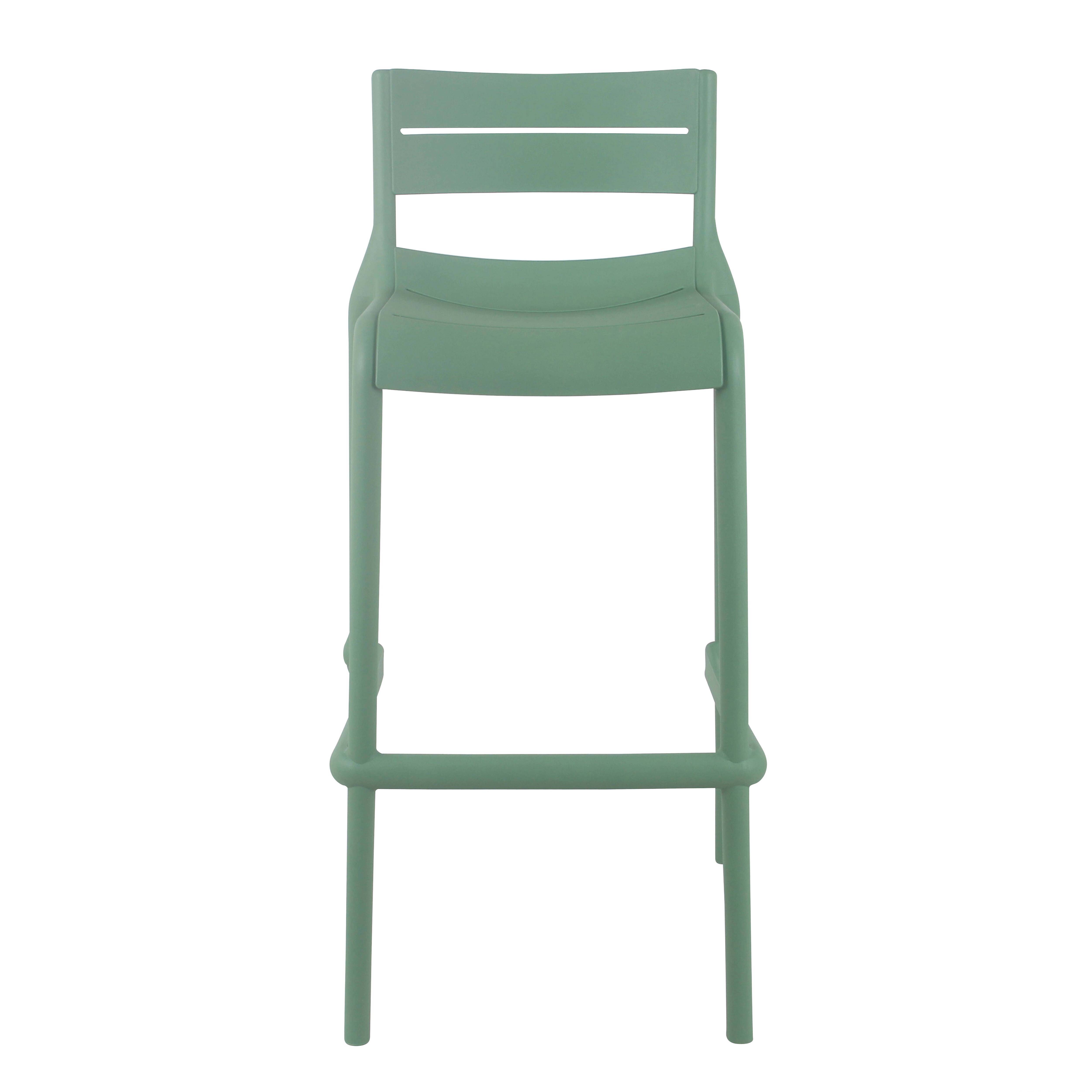 Oviala - Chaise haute vert sauge de terrasse en plastique - Oviala - Image 2