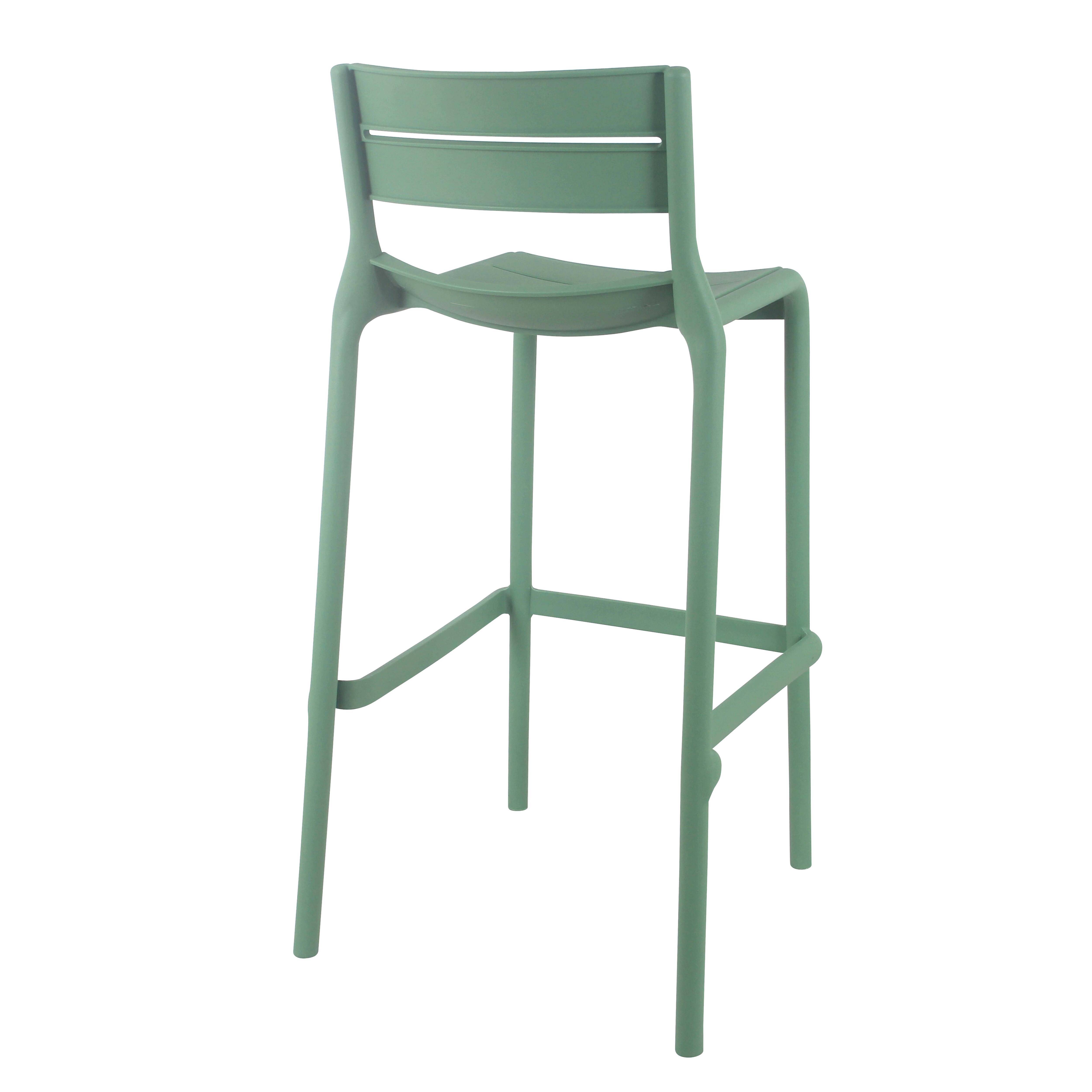 Oviala - Chaise haute vert sauge de terrasse en plastique - Oviala - Image 5