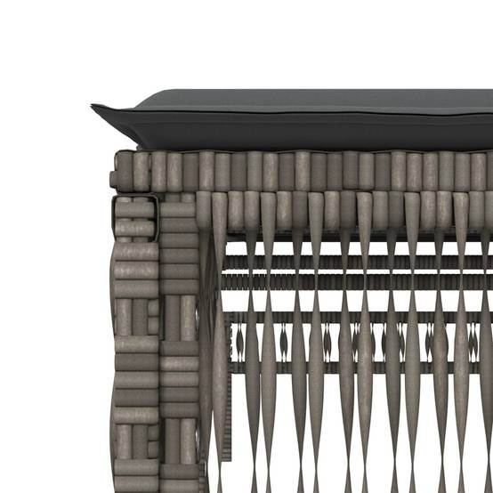 Chaise longue avec table gris résine tressée 198 x 55 x 39/52/65/77/88/96 cm - PANGIVO - Image 8