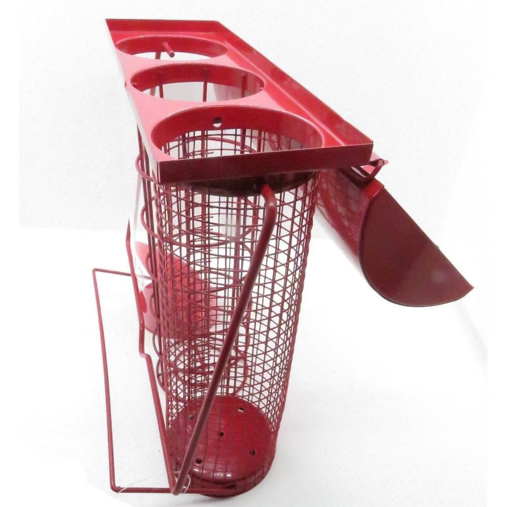 Animallparadise - Mangeoire trio rouge. 20 x 9 x hauteur 22.5 cm, pour oiseaux - Image 3