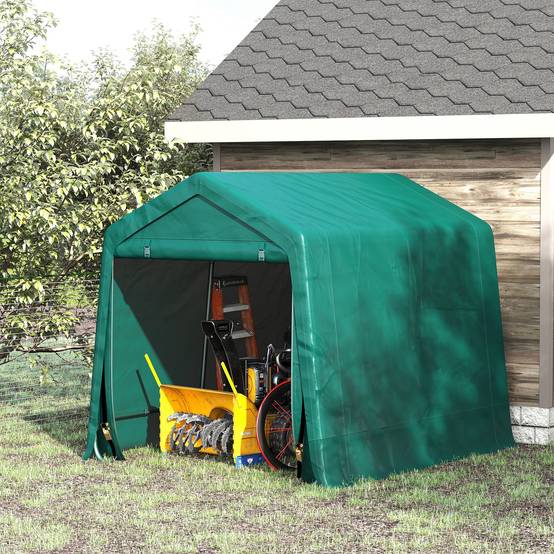 Tente de jardin extérieure de 2,4 x 2 x 2 m, abri de jardin avec 2 portes zippées, imperméable, résistante aux UV, verte - Image 2