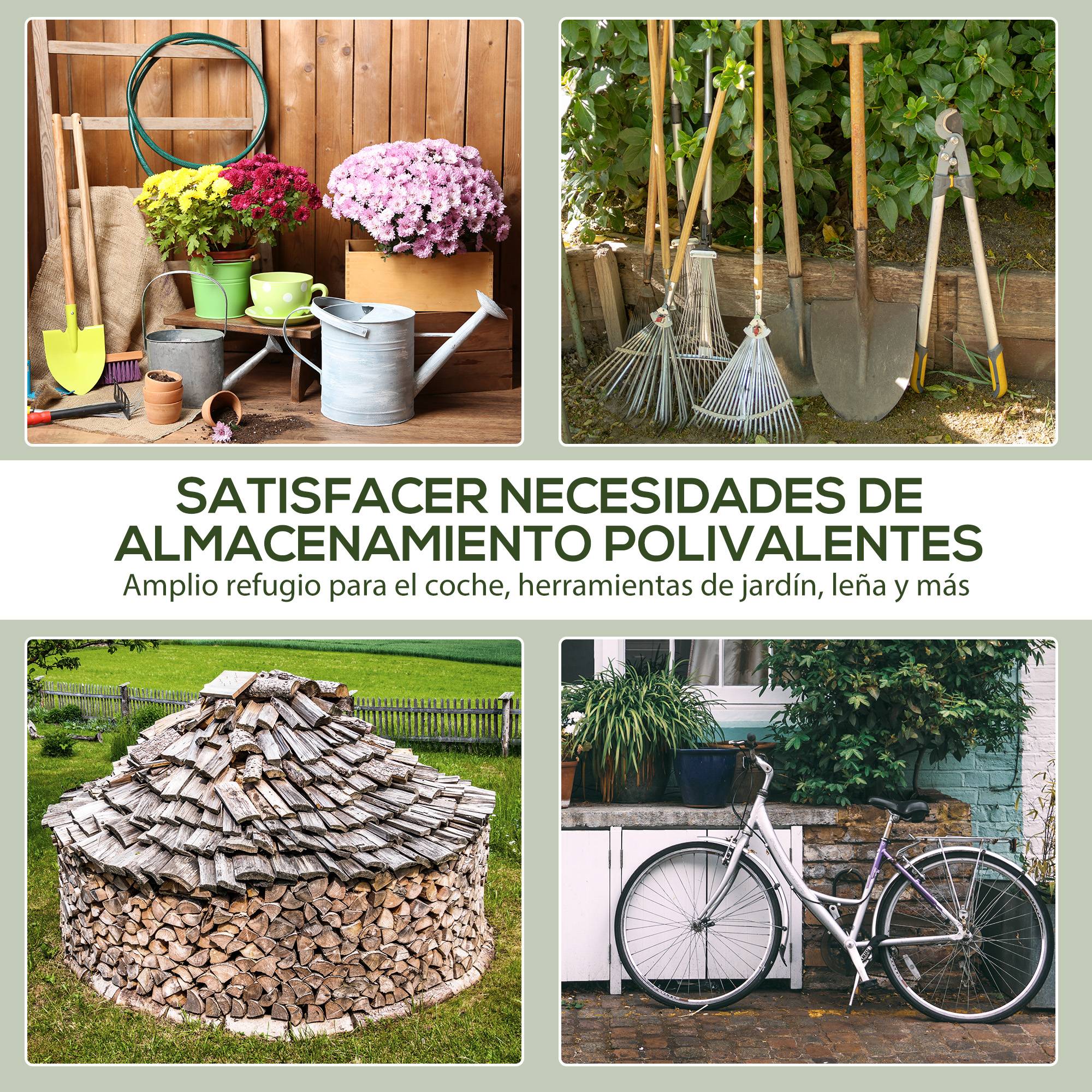 Tente de jardin extérieure de 2,4 x 2 x 2 m, abri de jardin avec 2 portes zippées, imperméable, résistante aux UV, verte - Image 8
