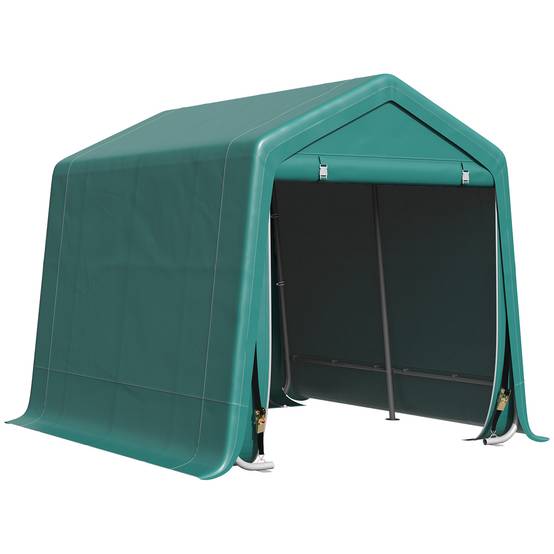 Tente de jardin extérieure de 2,4 x 2 x 2 m, abri de jardin avec 2 portes zippées, imperméable, résistante aux UV, verte - Image 1