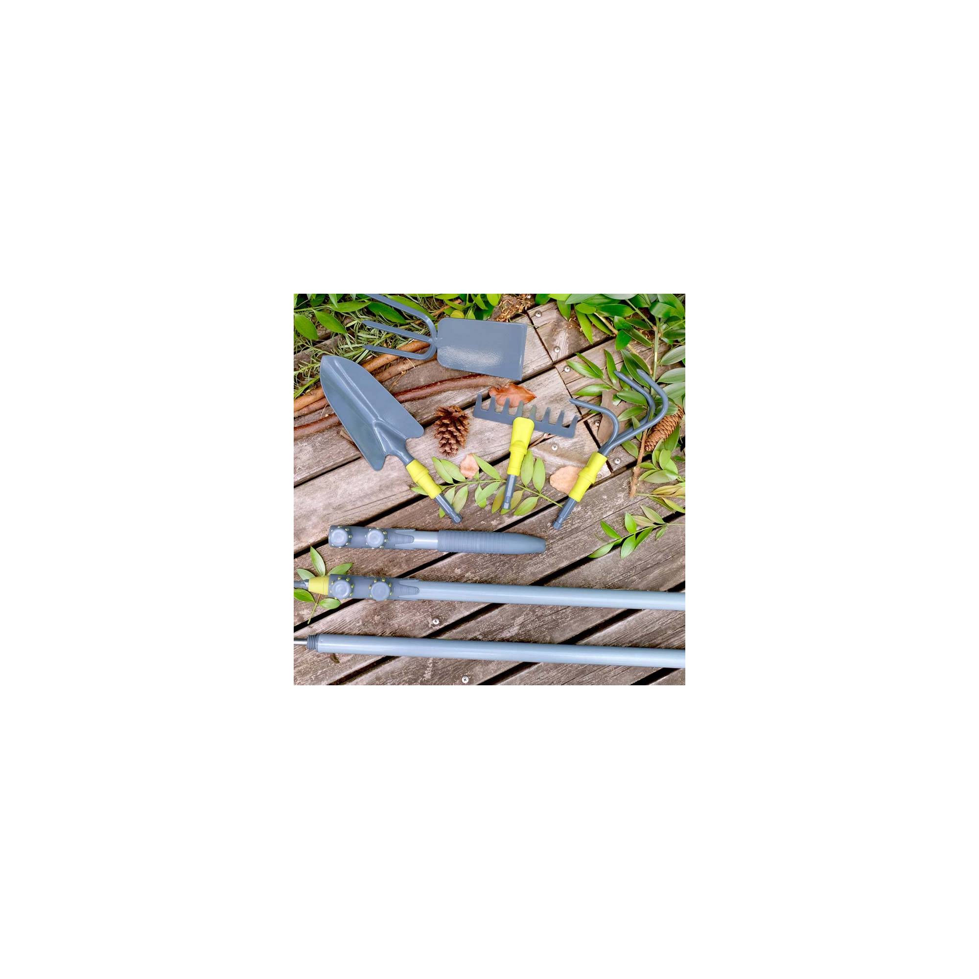 Lot d'outils de jardin - Suan - En acier - Multifonctions - Système à clips - Image 1