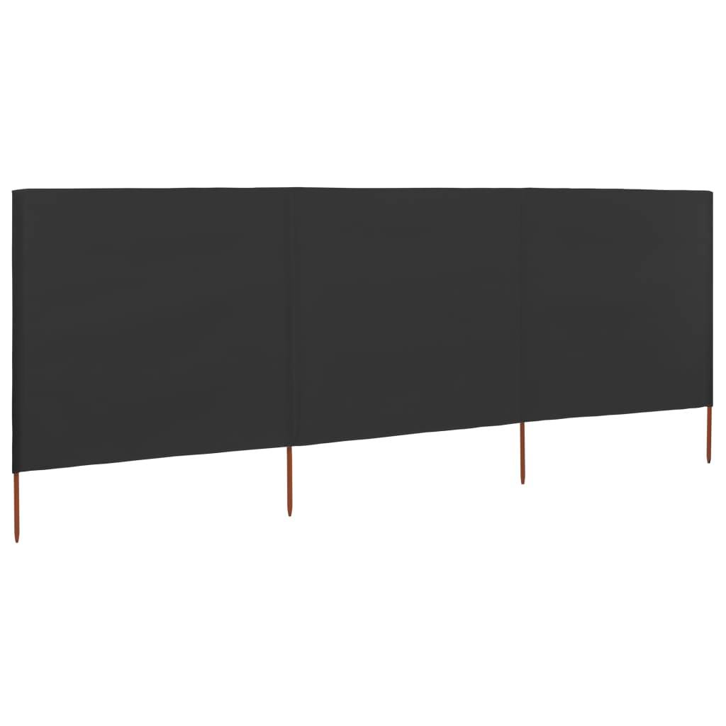 Helloshop26 - Brises-vue paravent 3 panneau x tissu 400 x 160 cm anthracite - Image 2