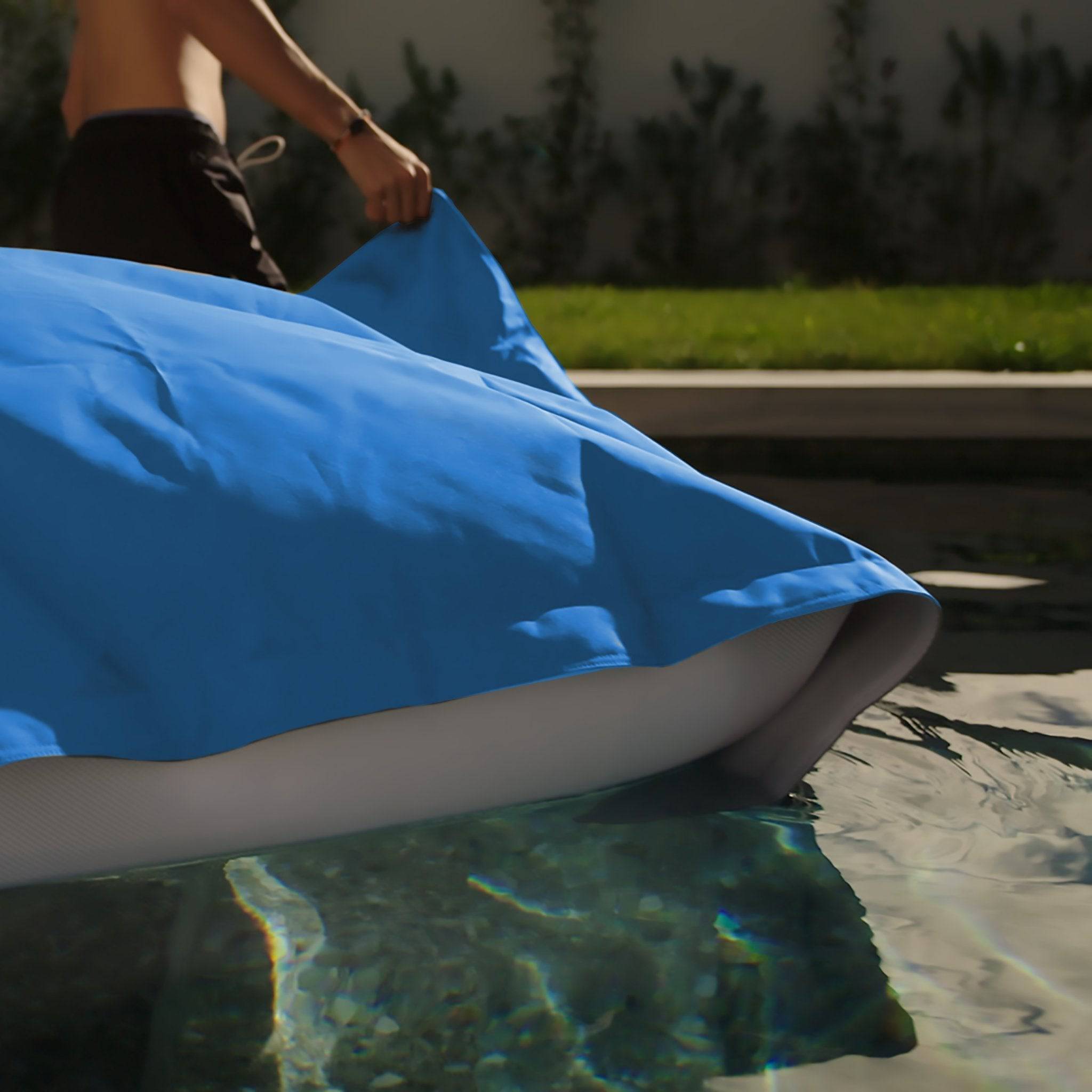 Pouf Géant XXL Déhoussable, Flottant pour Piscine, Bleu Pétrole - Déco arts - Image 3