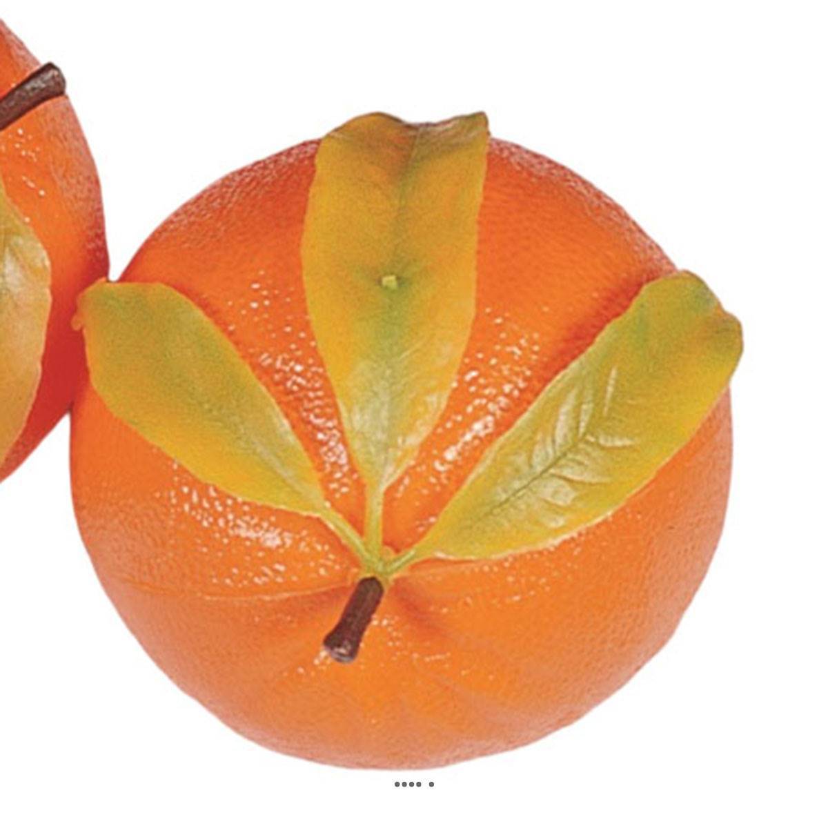 Artificielles - Orange artificielle géante et feuilles X 2 Plastique soufflé D 175 mm - Image 3
