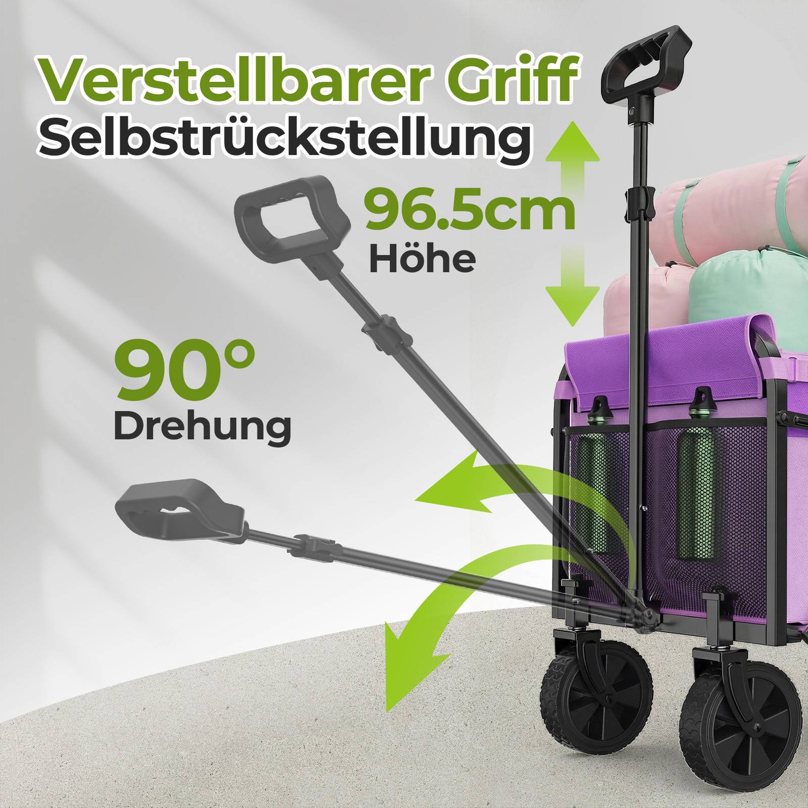 ComfortXL - Chariot pliable pour chien tissu et métal jardin camping transport 74 x 46 x 66,5 cm violet - ComfortXL Outdoor Living - Image 4