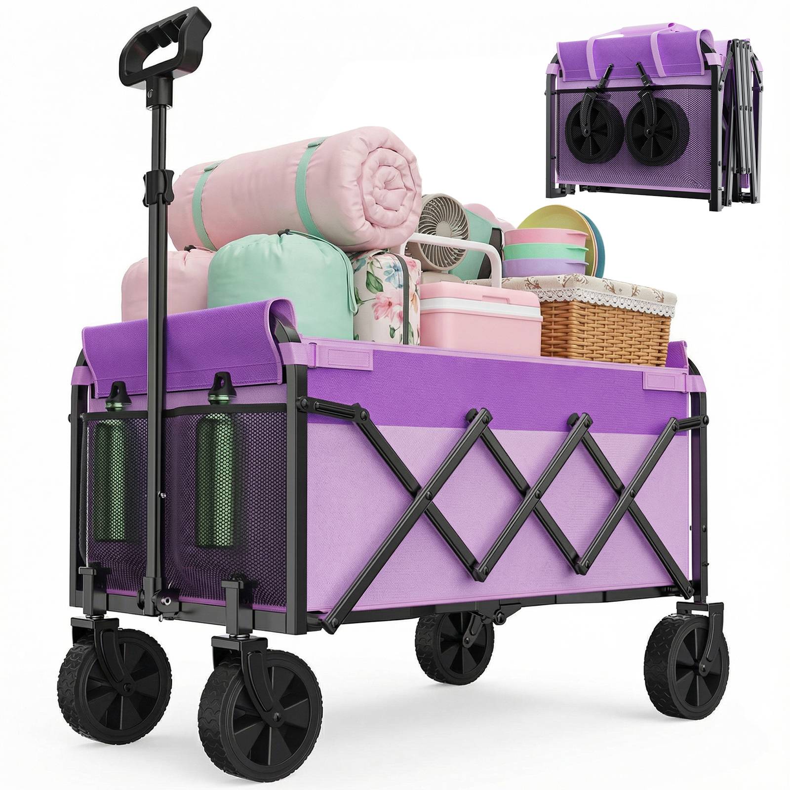 ComfortXL - Chariot pliable pour chien tissu et métal jardin camping transport 74 x 46 x 66,5 cm violet - ComfortXL Outdoor Living - Image 1