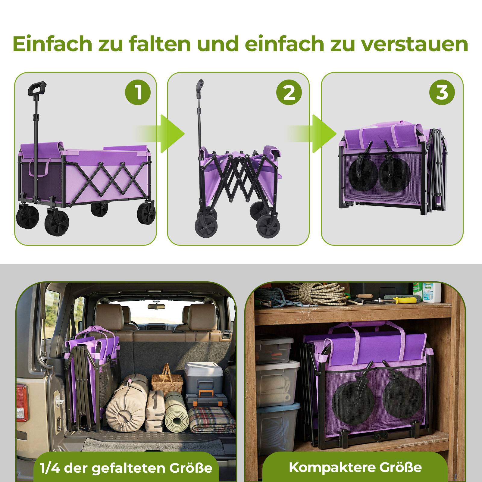ComfortXL - Chariot pliable pour chien tissu et métal jardin camping transport 74 x 46 x 66,5 cm violet - ComfortXL Outdoor Living - Image 7