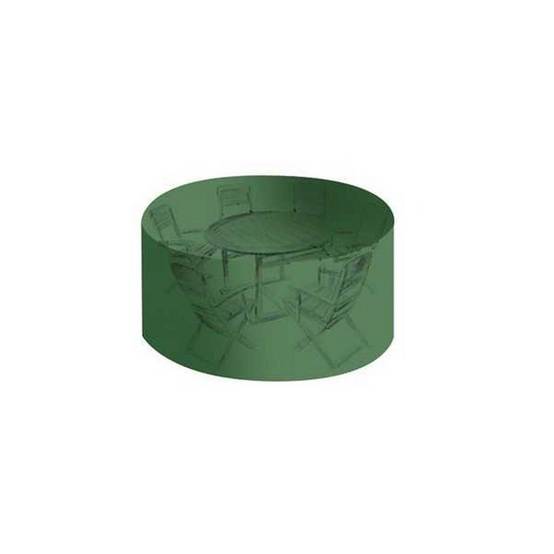 Housse salon de jardin pvc ronde 184 x 120 cm avec oeillets couleur Verte - Image 1