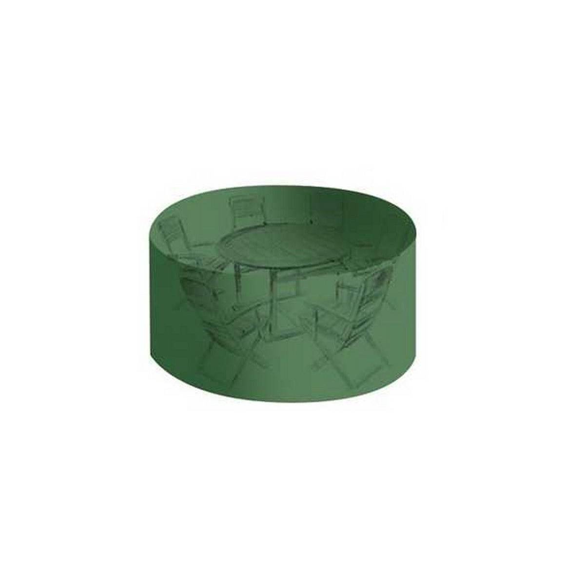 Housse salon de jardin pvc ronde 184 x 120 cm avec oeillets couleur Verte - Image 1
