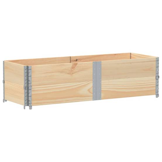 Carré Potager Bois de Pin Massif Jardin Balcon Modulable et Empilable 150x50x41 cm Bois Naturel - ComfortXL Outdoor Living - Image 2