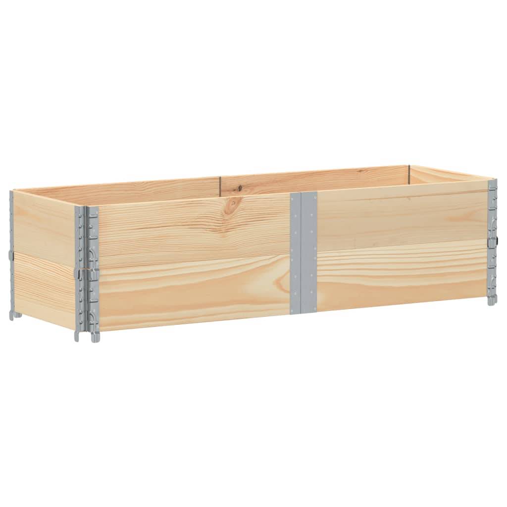Carré Potager Bois de Pin Massif Jardin Balcon Modulable et Empilable 150x50x41 cm Bois Naturel - ComfortXL Outdoor Living - Image 2