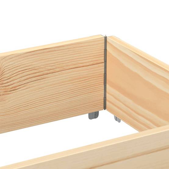 Carré Potager Bois de Pin Massif Jardin Balcon Modulable et Empilable 150x50x41 cm Bois Naturel - ComfortXL Outdoor Living - Image 7