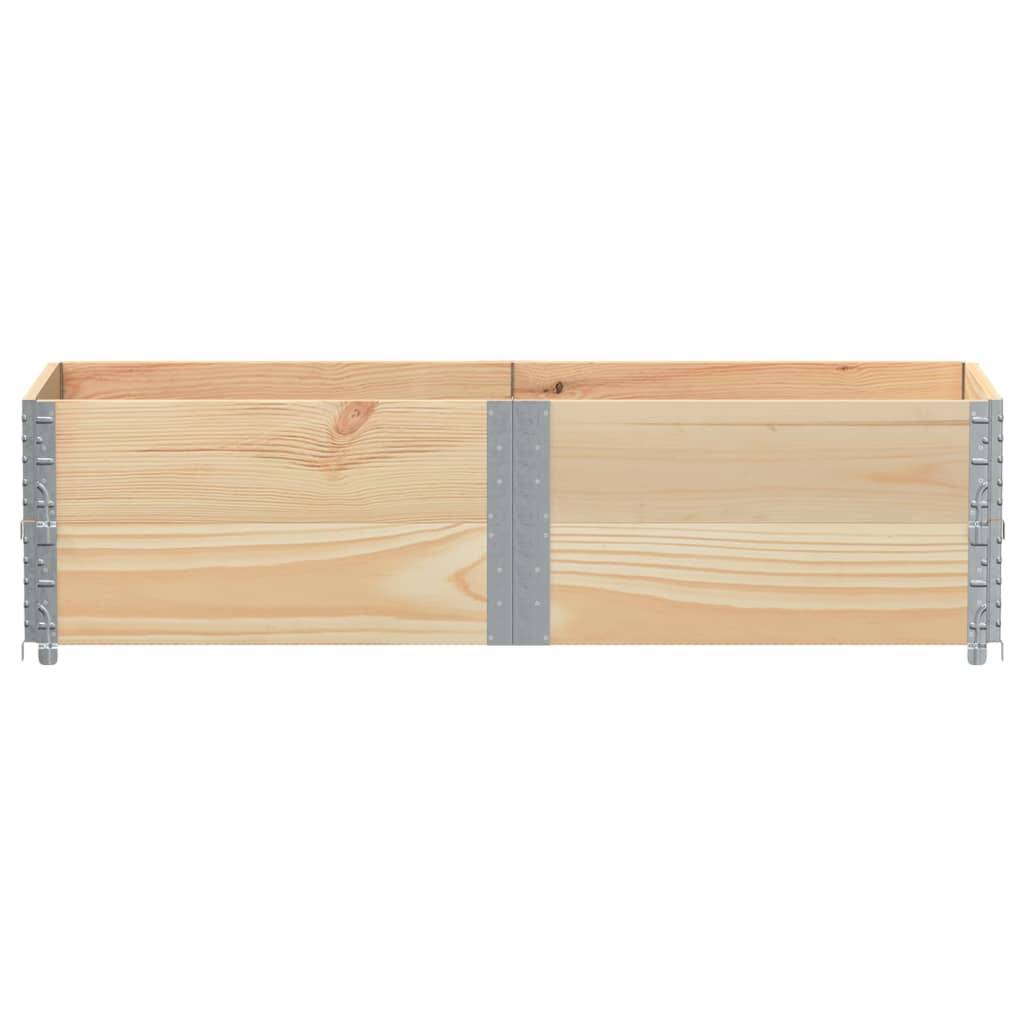 Carré Potager Bois de Pin Massif Jardin Balcon Modulable et Empilable 150x50x41 cm Bois Naturel - ComfortXL Outdoor Living - Image 3