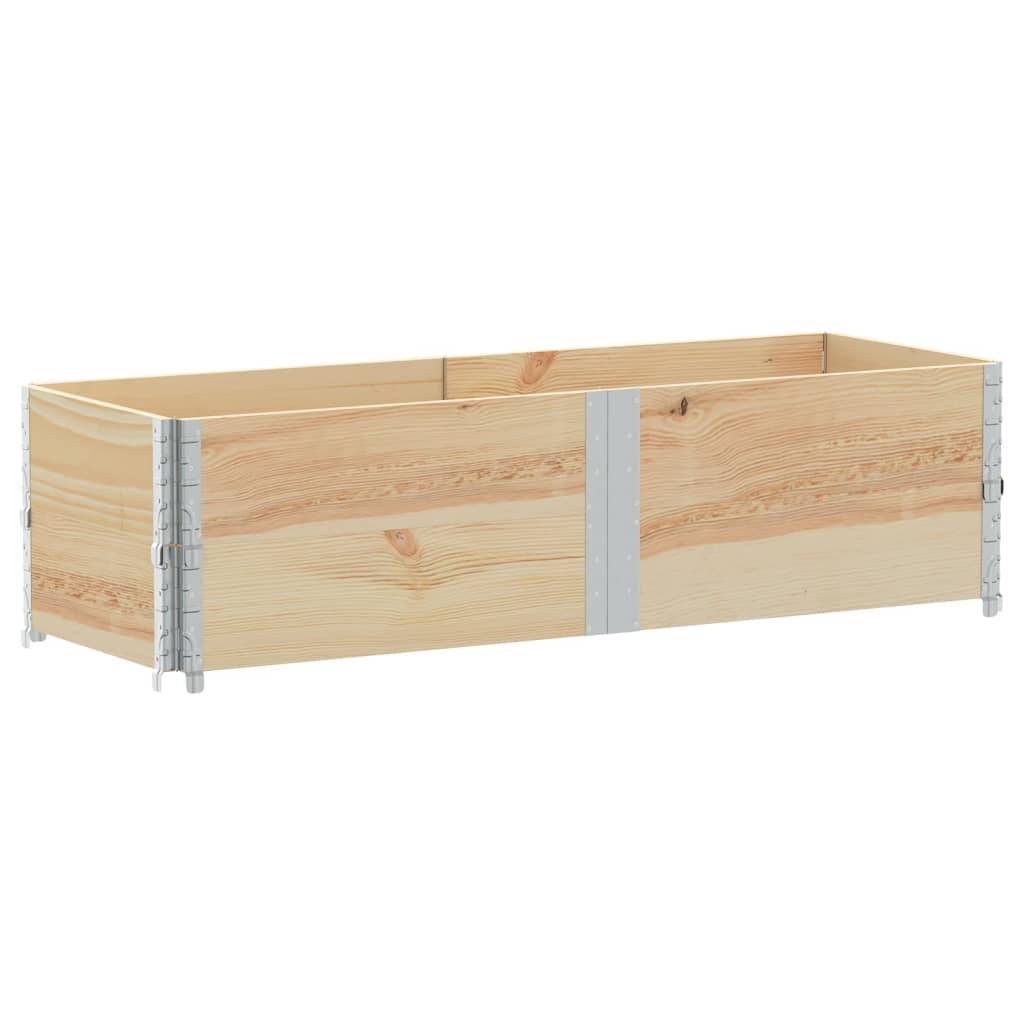 Carré Potager Bois de Pin Massif Jardin Balcon Modulable et Empilable 150x50x41 cm Bois Naturel - ComfortXL Outdoor Living - Image 5