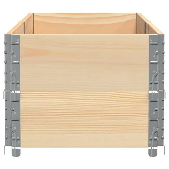 Carré Potager Bois de Pin Massif Jardin Balcon Modulable et Empilable 150x50x41 cm Bois Naturel - ComfortXL Outdoor Living - Image 4