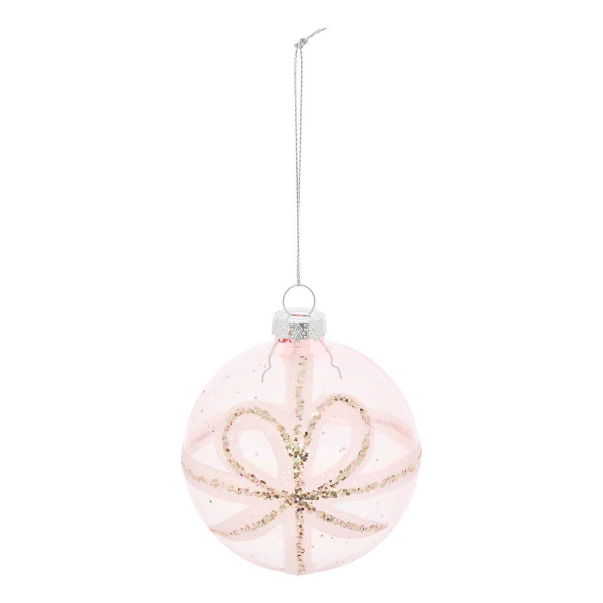 Feeric Christmas - Boule de Noël motif nœud en verre transparente D. 80 mm - Feeric Lights & Christmas - Image 4