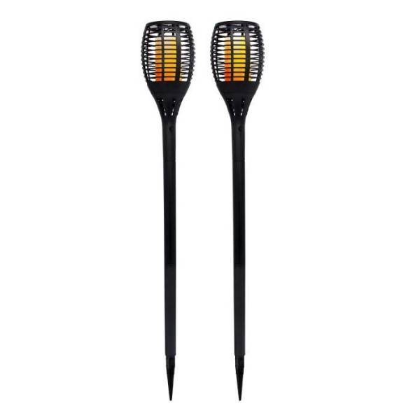 Lot de 2 mini torches solaires Maity Sun - LUMI JARDIN - LED - H 70 cm - Blanc chaud - Image 1