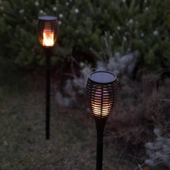 Lot de 2 mini torches solaires Maity Sun - LUMI JARDIN - LED - H 70 cm - Blanc chaud - Image 3