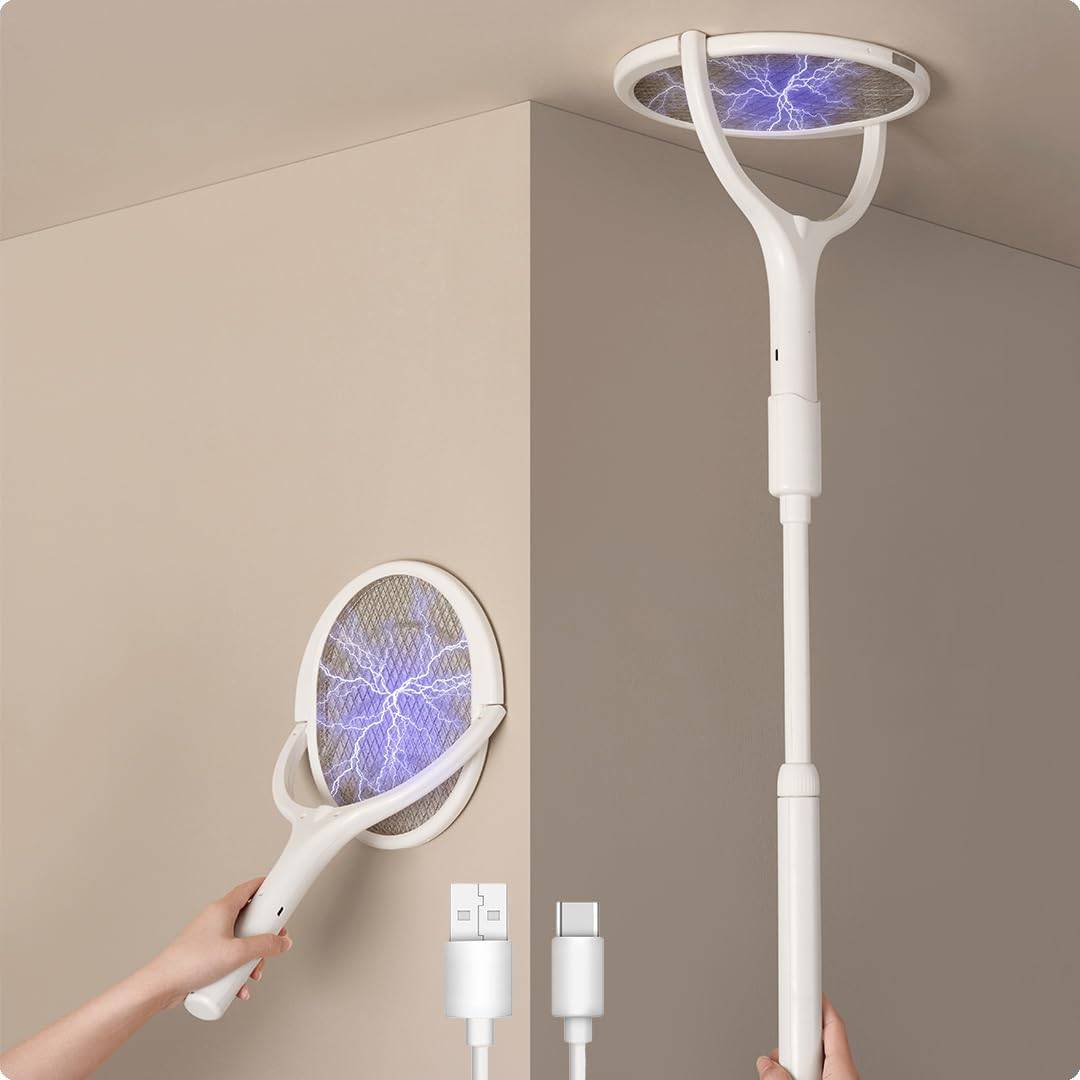 Raquette Électrique Insectes, avec Une Extension Télescopique - IntiMeg - Image 1