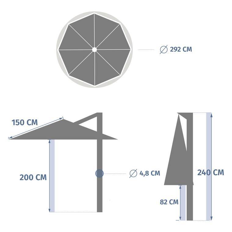 Hesperide - Parasol déporté rond Manoa 3m café Hespéride - Image 7