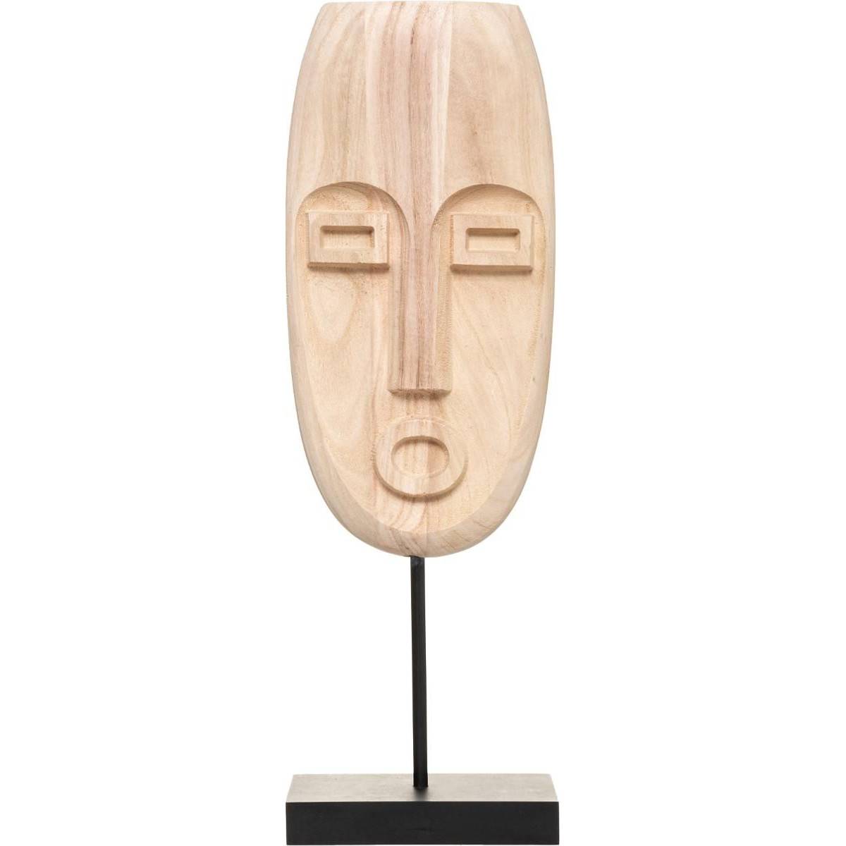 Objet décoratif Sculpture Masque Safari  en Bois Naturel H 47 cm - Image 2