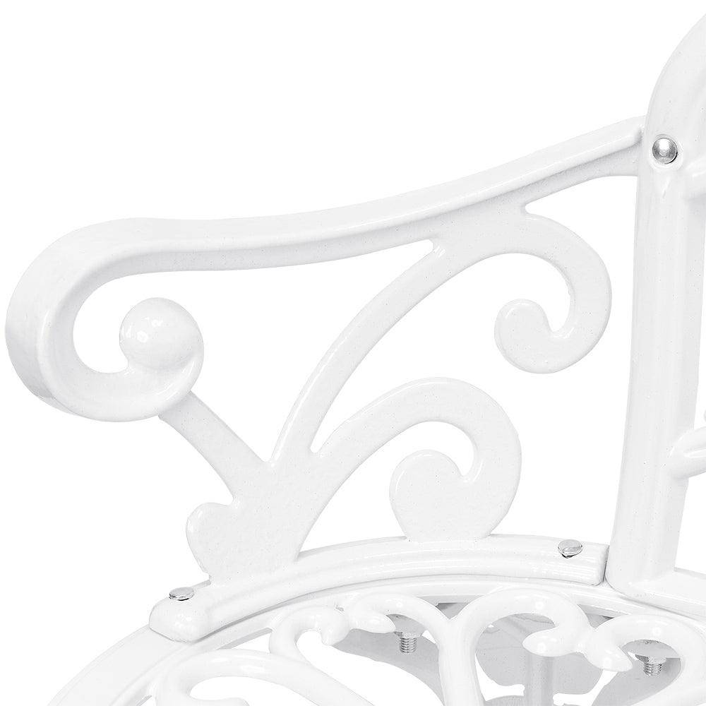 Helloshop26 - Banc chaise siège de jardin fonte résistant aux intempéries 100 cm blanc - Image 4