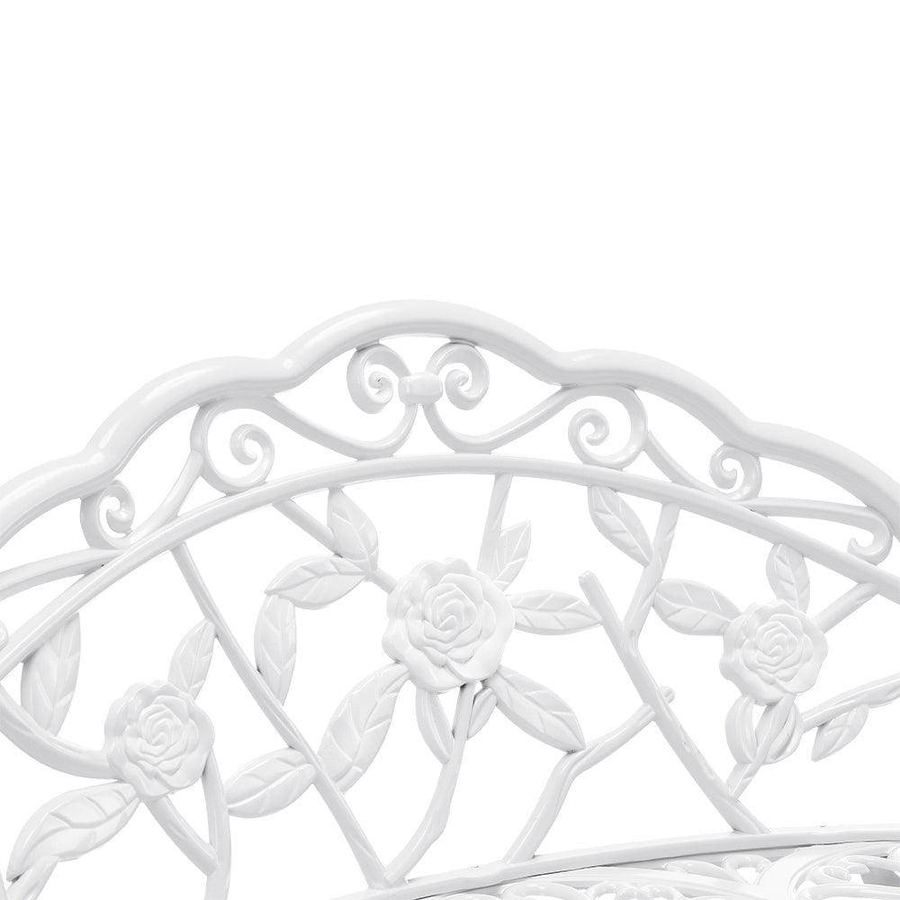 Helloshop26 - Banc chaise siège de jardin fonte résistant aux intempéries 100 cm blanc - Image 5