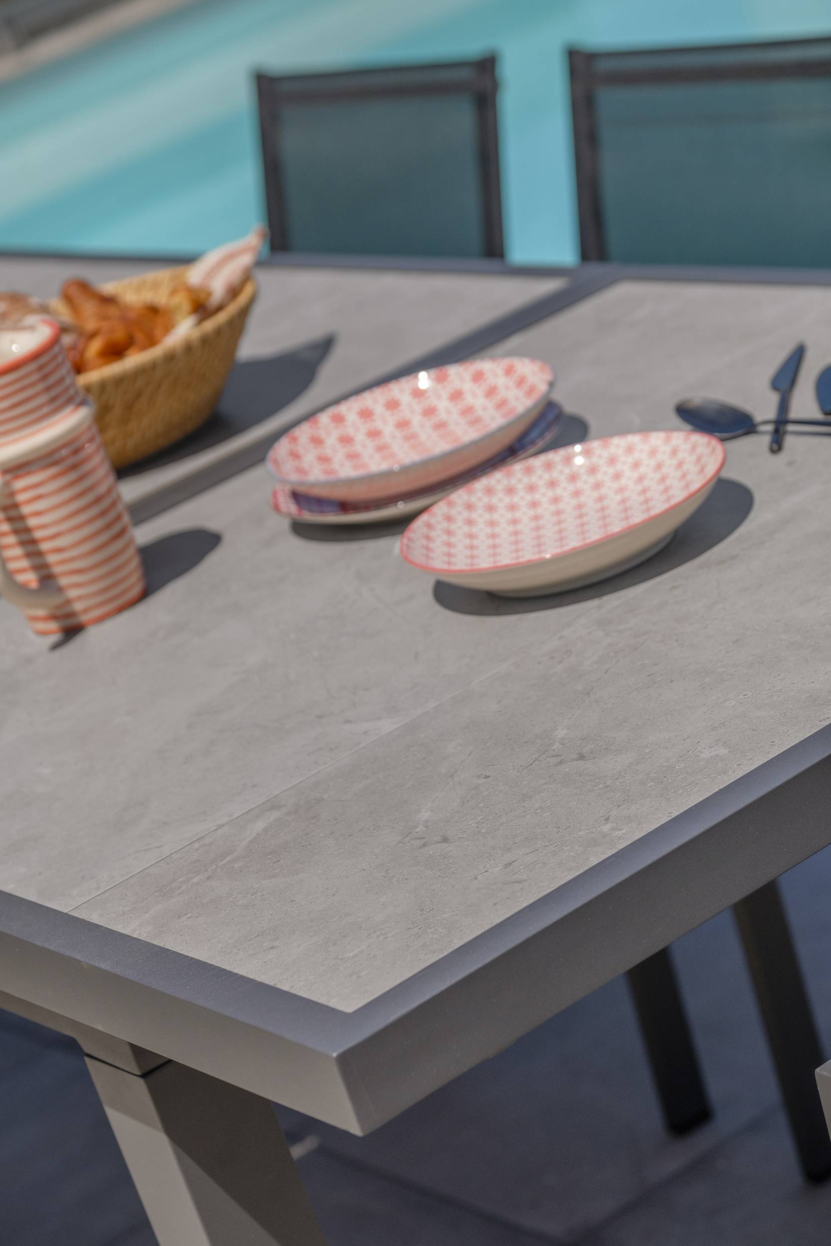 Dcb Garden - Ensemble repas de jardin 8 places en aluminium - Gris anthracite - VENISE - Image 3