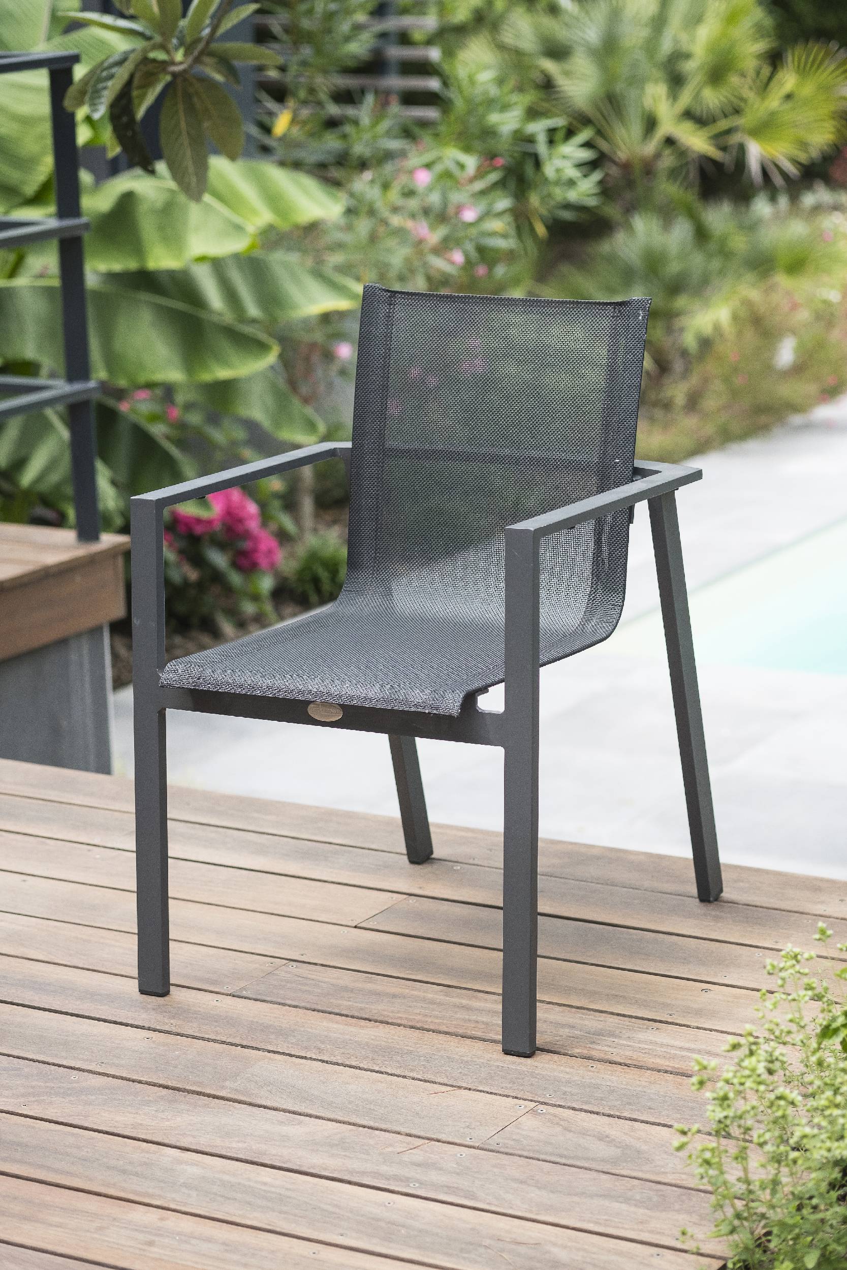 Dcb Garden - Ensemble repas de jardin 8 places en aluminium - Gris anthracite - VENISE - Image 5