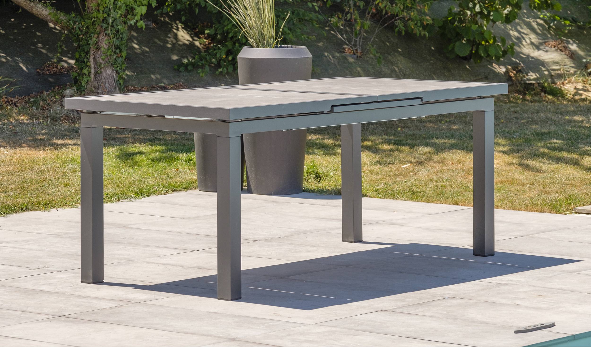 Dcb Garden - Ensemble repas de jardin 8 places en aluminium - Gris anthracite - VENISE - Image 2